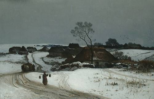2. Walery Brochocki, Pejzaż zimowy, źródło: artyzm.com/obraz.php?id=10746