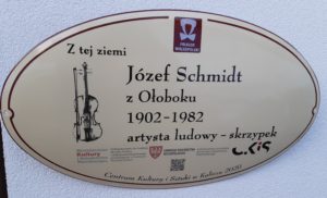 Józef Schmidt z Ołoboku - tablica pamiątkowa