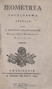 Podręcznik geometrii autorstwa ks. Przybylskiego (egzemplarz ze zbiorów Biblioteki Narodowej w Warszawie)